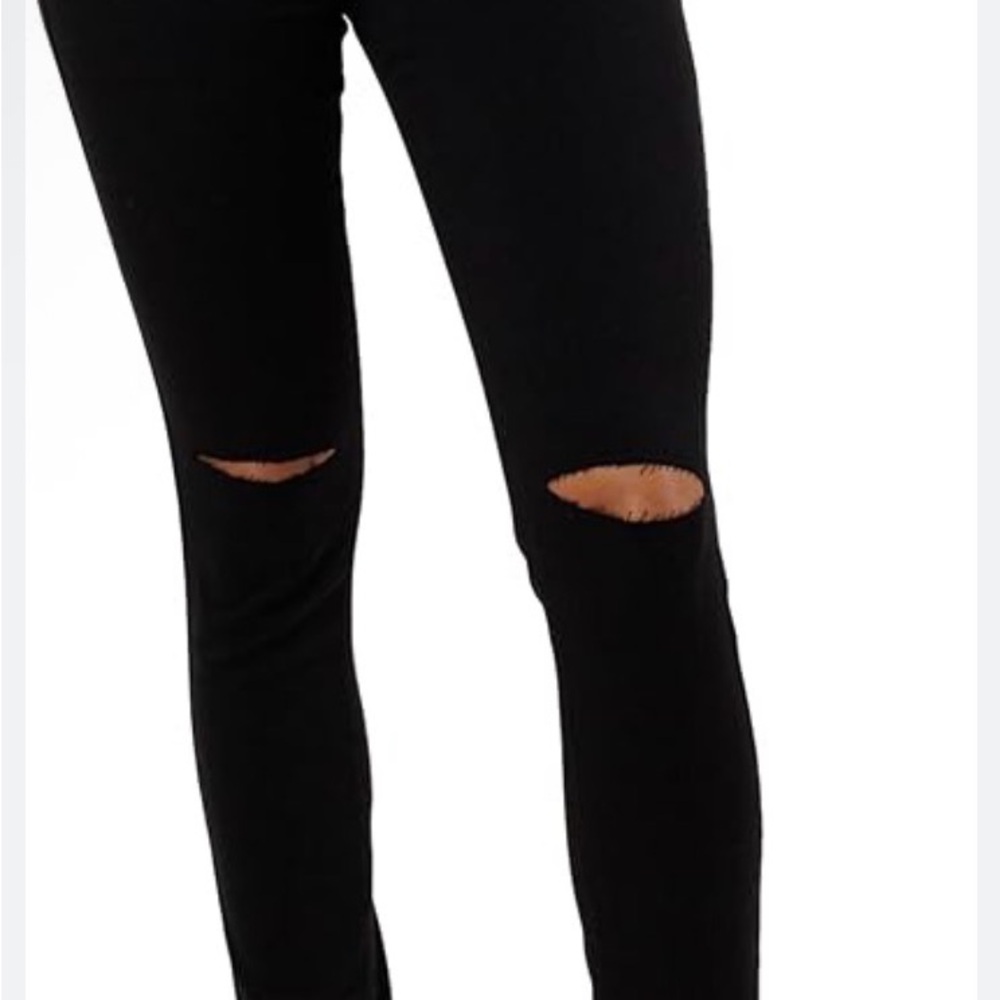 PAIGE Black Skinny Ripped Knee Jeans vertigo ultra skinny stretchy